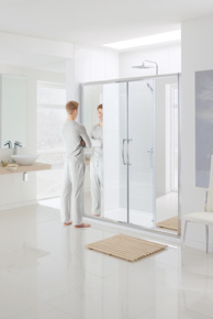 Lakes Mirror Collection Semi-Frameless Double Slider Door