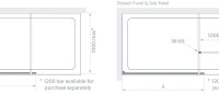 Lakes Coastline Cannes Shower Screen Technical Drawing