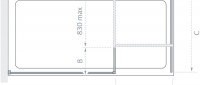 Lakes Coastline Palma Shower Screen Technical Drawing