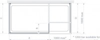 Lakes Coastline Rhodes Shower Screen Technical Drawing