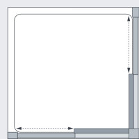 Lakes Classic Semi Frameless Corner Entry Technical Drawing