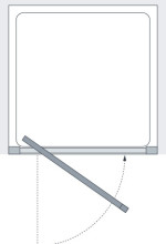 Lakes Classic Semi Frameless Pivot Door Technical Drawing