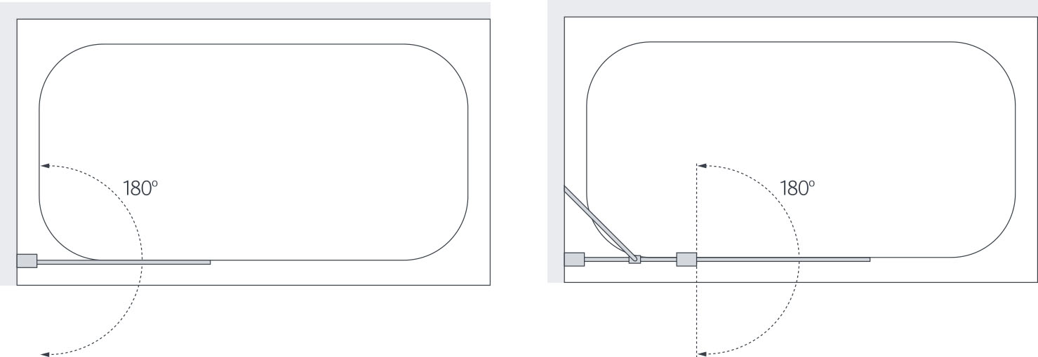 Lakes Classic Curved Bath Screen Technical Drawing