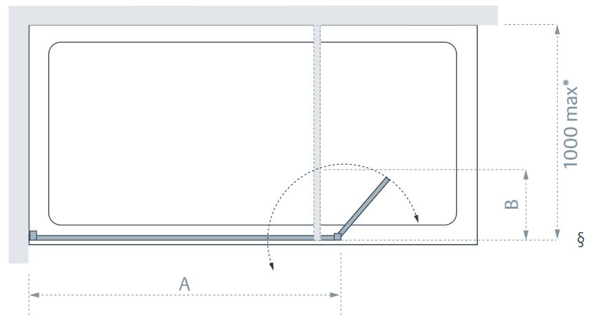 Lakes Coastline Levanzo Shower Screen Technical Drawing