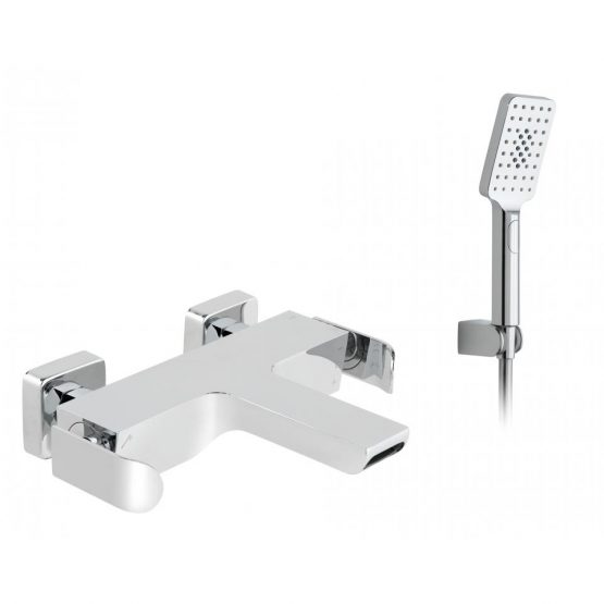 KOV-123+K-CP Vado Kovera Exposed Bath Shower Mixer Wall Mounted With Shower Kit