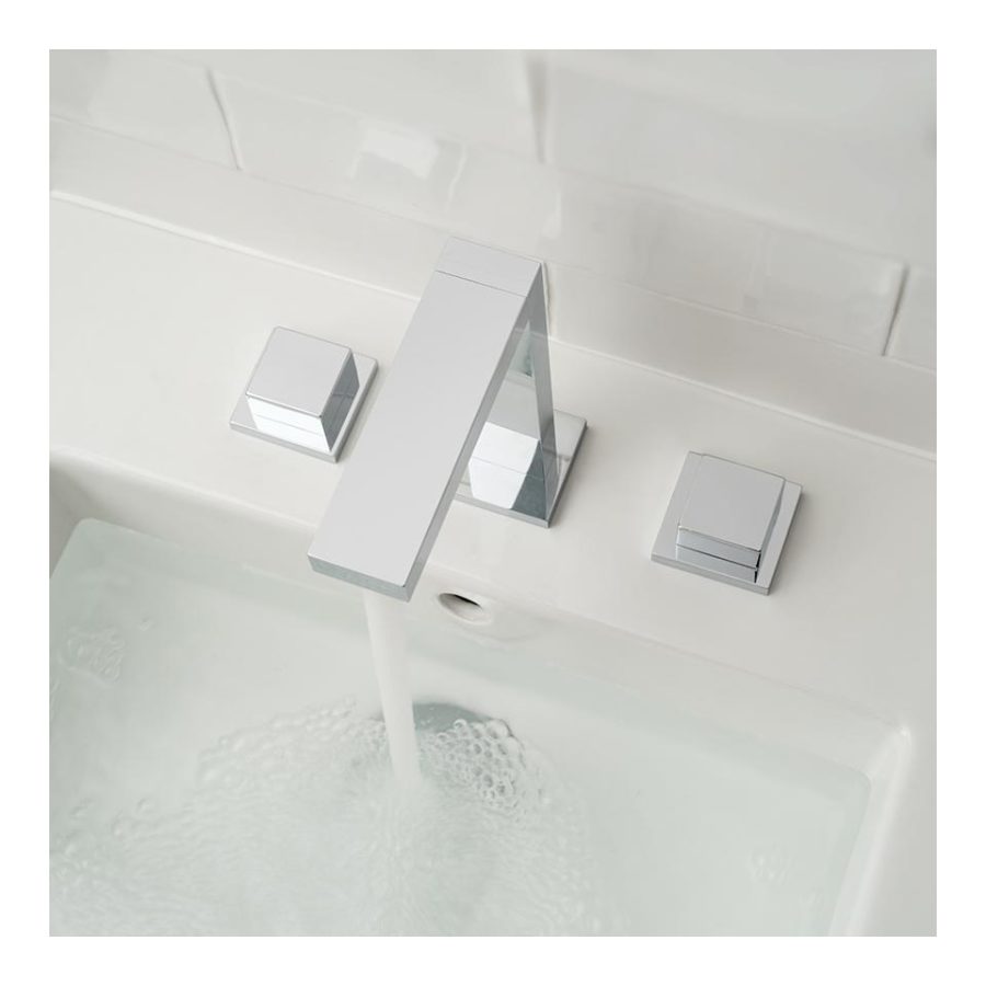 NOT-201-CP Vado Notion 3 Hole Square Handle Basin Mixer Deck Mounted With Pop-Up Waste 2