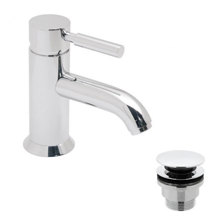 Vado Origins Deck Mounted Single Lever Basin Mixer With Universal Basin Waste | ORI-100/CC-C/P