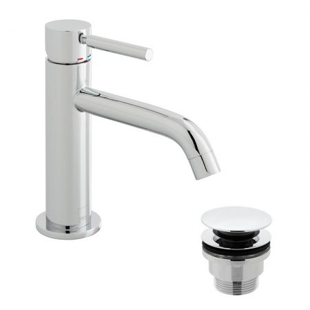 Vado Origins Slimline Deck Mounted Single Lever Basin Mixer With Universal Basin Waste | ORI-200/CC-C/P