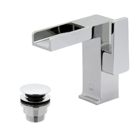Vado Synergie Progressive Single Lever Basin Mixer With Waterfall Spout & Universal Basin Waste