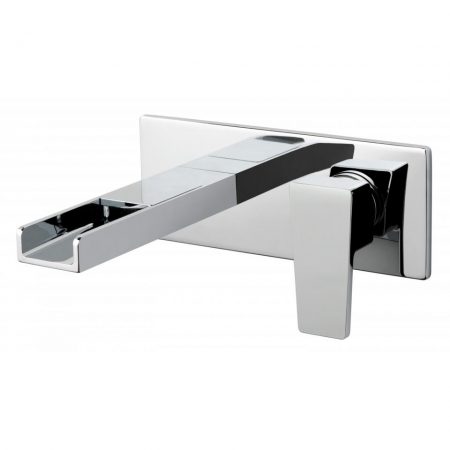 Vado Synergie Wall Mounted 2 Hole Single Lever Basin Mixer With Waterfall Spout
