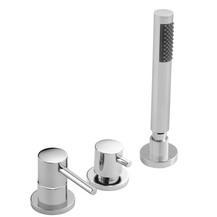 ZOO-132-NS-CP Vado Zoo 3 Hole Bath Shower Mixer Single Lever Deck Mounted Without Spout For Use With Bath Filler Waste And Overflow